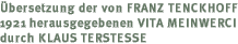 &Uuml;bersetzung der von Franz Tenckhoff 1921 herausgegebenen VITA MEINWERCI durch Klaus Terstesse
